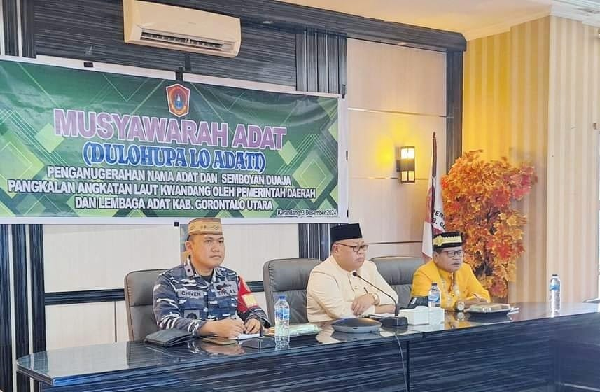 Pemkab Gorut Gelar Musyawarah Adat Penganugerahan Nama Adat dan Semboyan Duaja Lanal Gorontalo Utara