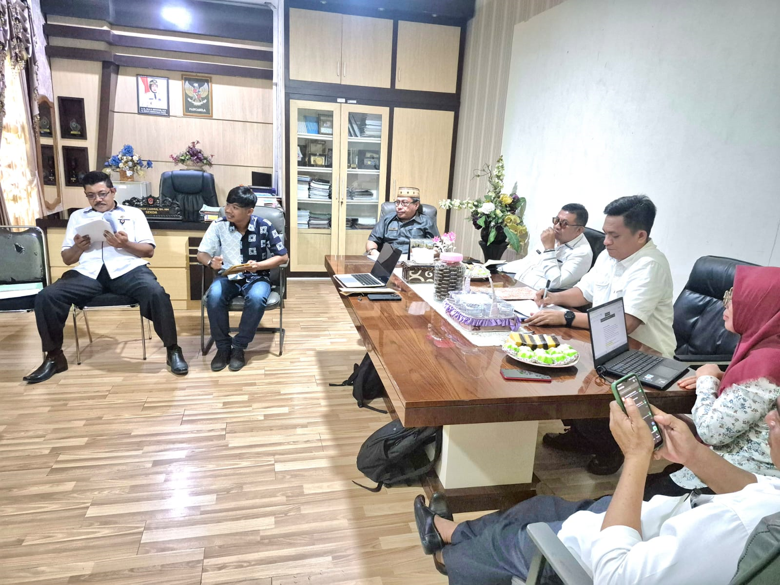 Pemkab Gorontalo Utara Terima Tim  BPKP Provinsi Gorontalo Dalam Rangka Evaluasi Peran Fiskal Dalam Pengendalian Inflasi Daerah  