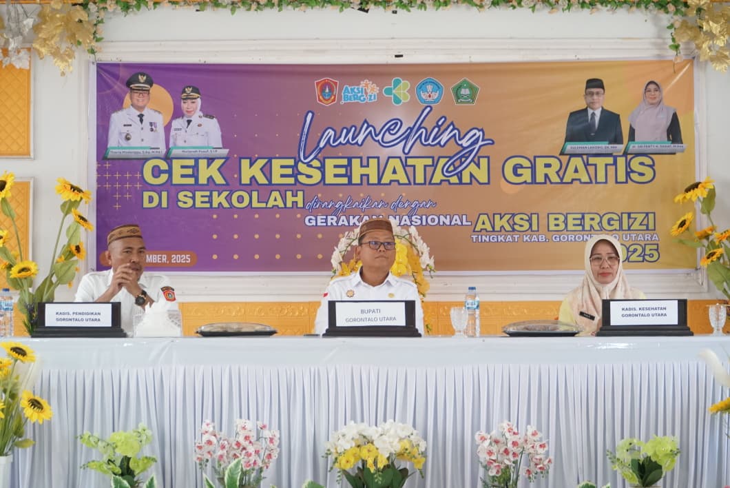 Bupati Thariq Modanggu Lounching Cek Kesehatan Gratis di Sekolah dimulai dari SMP Negeri 1 Kecamatan Kwandang