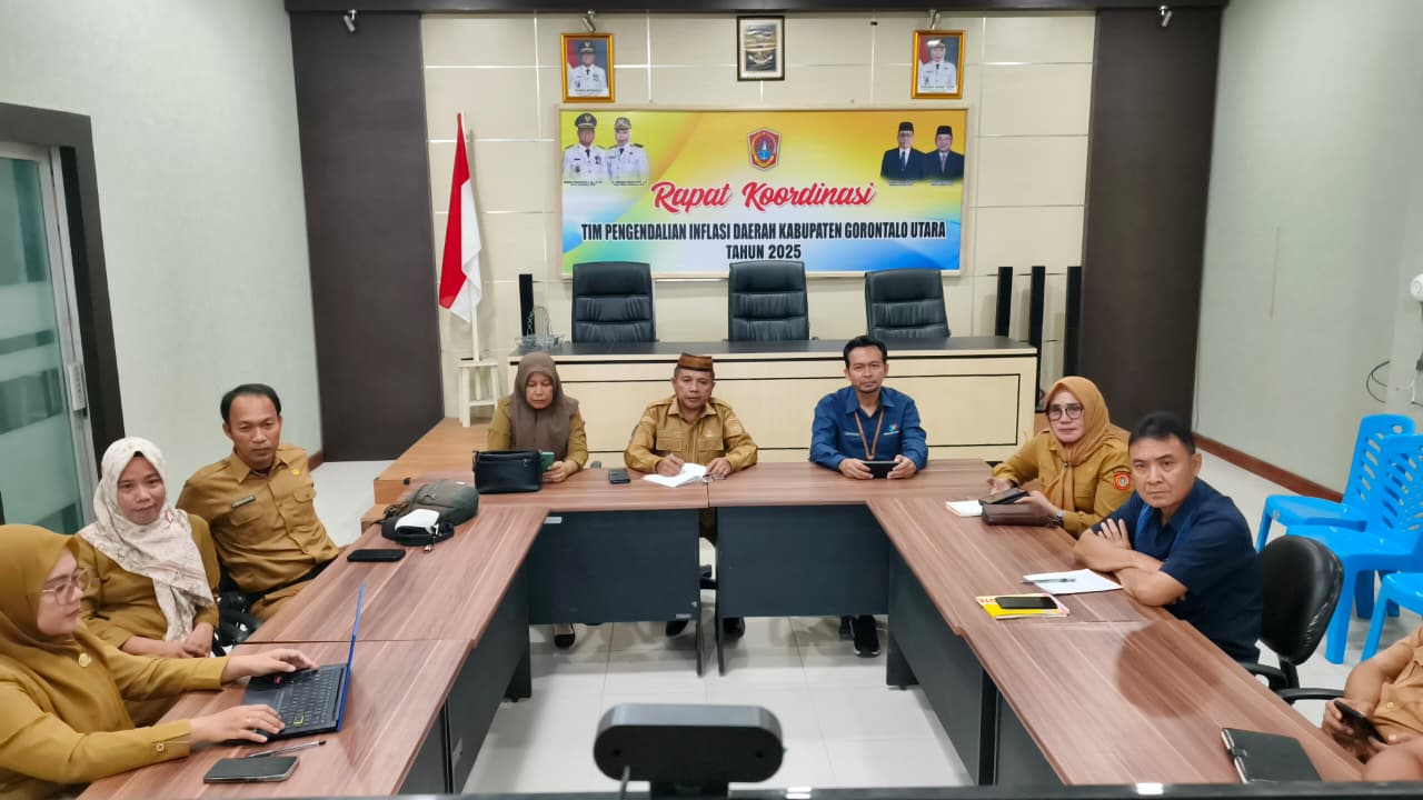 Asisten Perekonomian dan Pembangunan Setda Kabupaten Gorontalo Utara Bersama TPID Mengikuti Rakor Pengendalian Inflasi