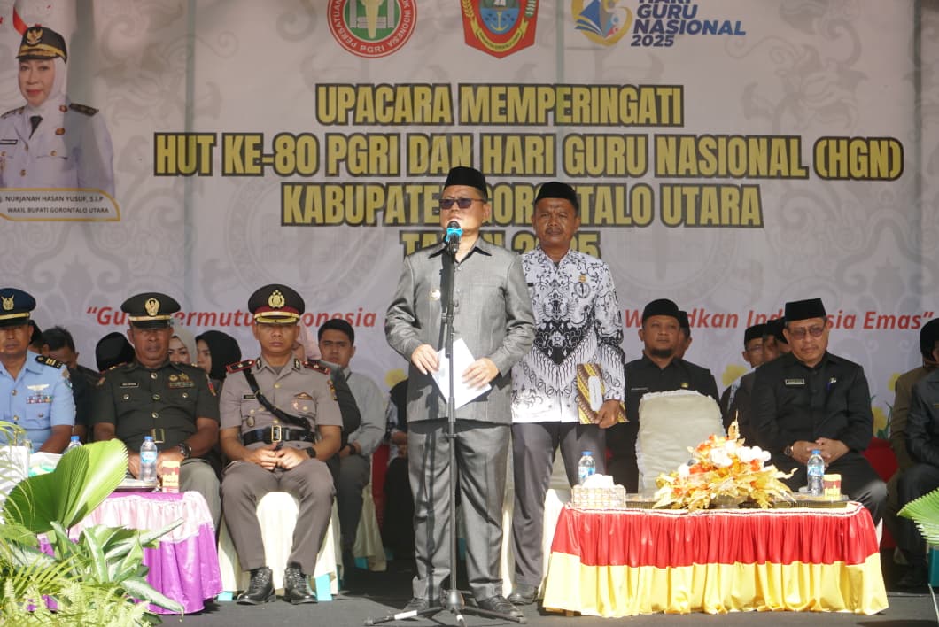 HUT PGRI ke-80: Bupati Thariq Ajak Guru Tingkatkan Kualitas Pendidikan Gorontalo Utara dengan Sekolah SKS