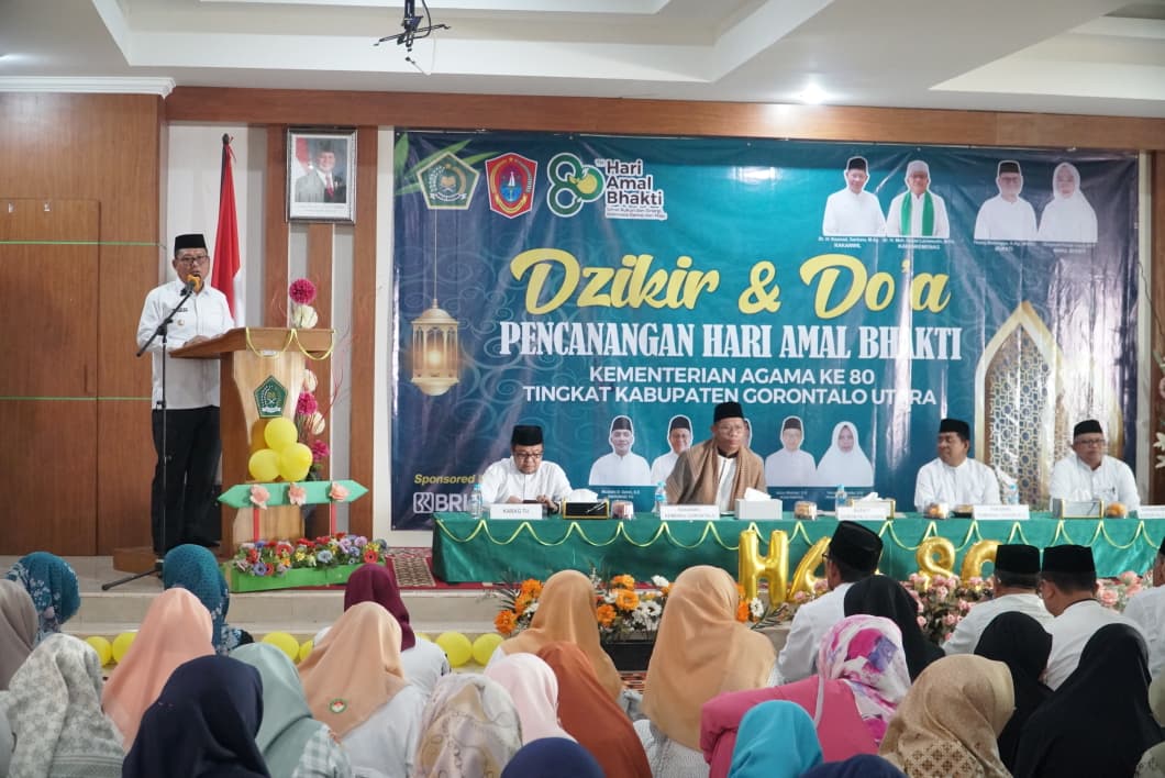 Bupati Thariq Modanggu Hadiri Zikir Dan Do’a, Pencanangan Hari Amal Bakti Kementerian Agama Ke-80