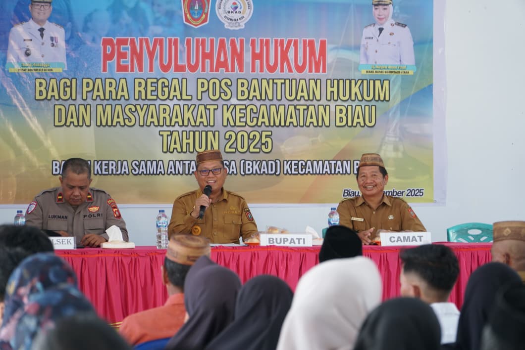 Bupati Thariq Buka Penyuluhan Hukum : Regal Pos Dan Masyarakat Biau Ditingkatkan Wawasan Hukum